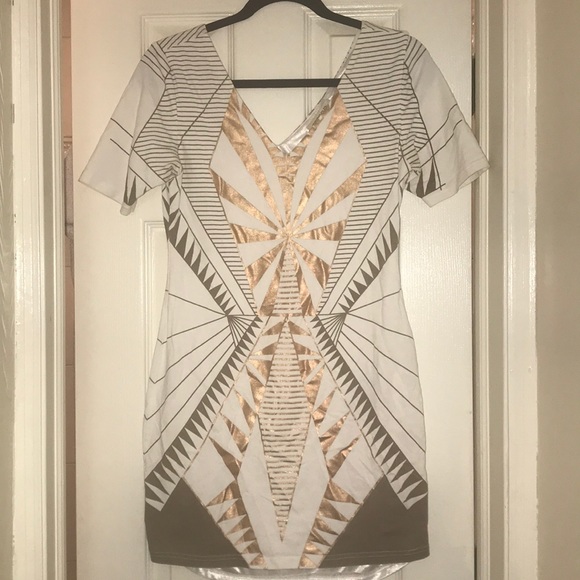 Dresses & Skirts - White and Gold sequenced dress 👗
